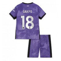 Liverpool Cody Gakpo #18 Tredjedraktsett Barn 2023-24 Kortermet (+ Korte bukser)